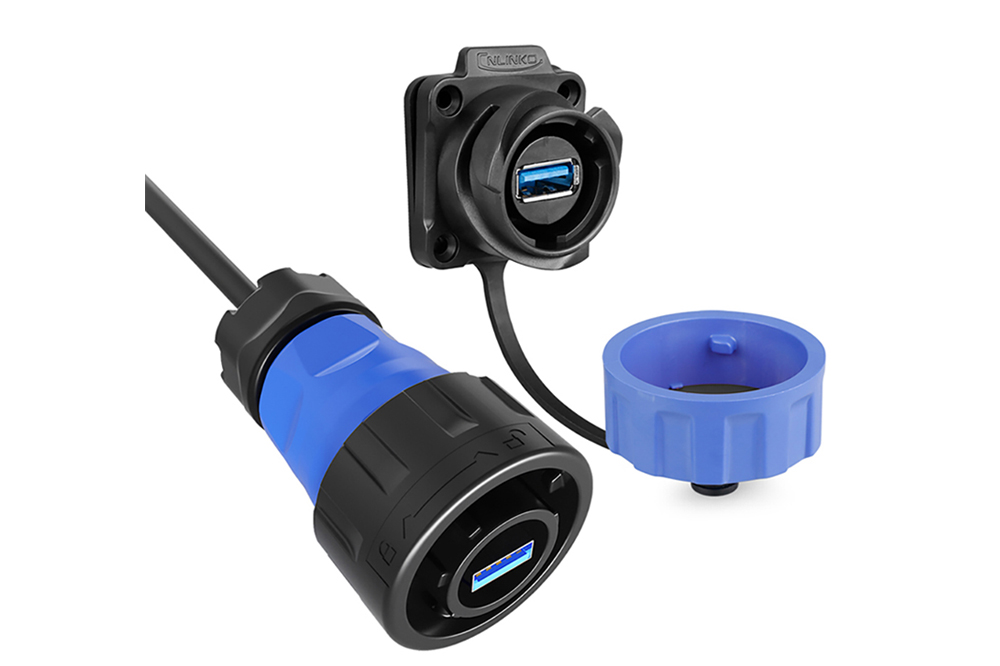 YM-24-USB3.0塑胶防水航空插头插座工业数据连接器